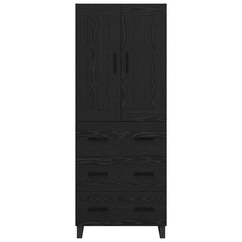 vidaXL Highboard Wall-mounted 2 pcs Black Oak Engineered Wood
