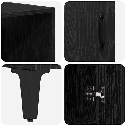 vidaXL Sideboard Wall-mounted 2 pcs Black Oak Engineered Wood