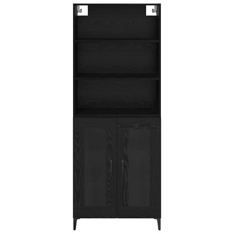 vidaXL Sideboard Wall-mounted 2 pcs Black Oak Engineered Wood