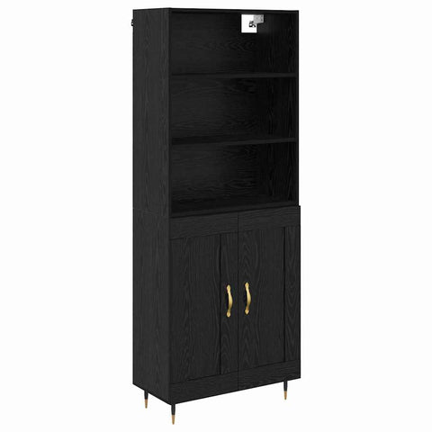 vidaXL Highboard 2 pcs Black oak 69.5 x 34 x 180 cm Engineered Wood