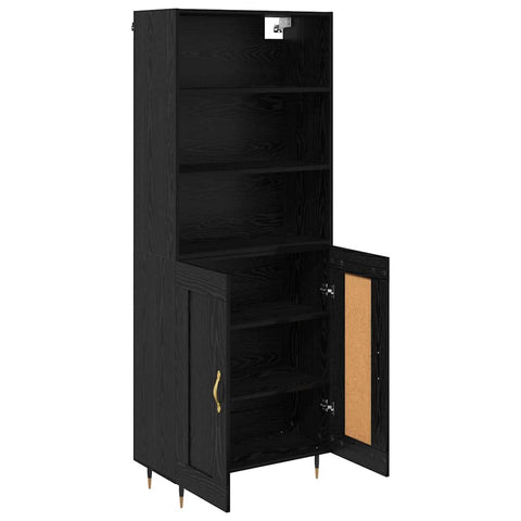 vidaXL Highboard 2 pcs Black oak 69.5 x 34 x 180 cm Engineered Wood