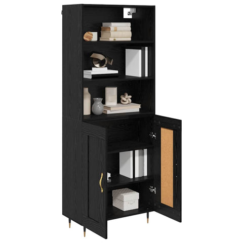 vidaXL Highboard 2 pcs Black oak 69.5 x 34 x 180 cm Engineered Wood