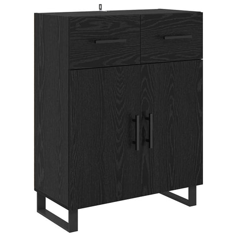 vidaXL Sideboard Wall-mounted 2 pcs Black Oak Engineered Wood