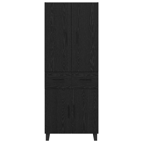 vidaXL Sideboard Wall-mounted 2 pcs Black Oak Engineered Wood