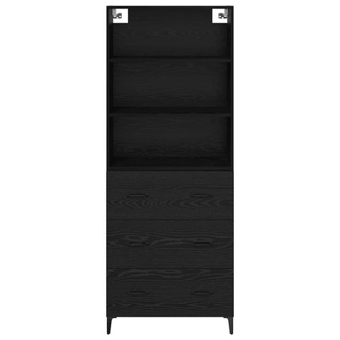 vidaXL Sideboard Wall-mounted 2 pcs Black Oak Engineered Wood