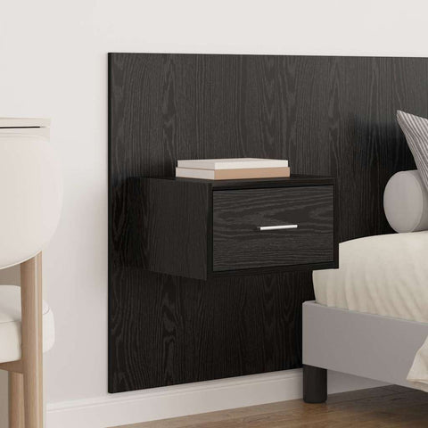 vidaXL Headboard with Cabinet with Drawer Black Oak 337 x 32.5 x 80 cm