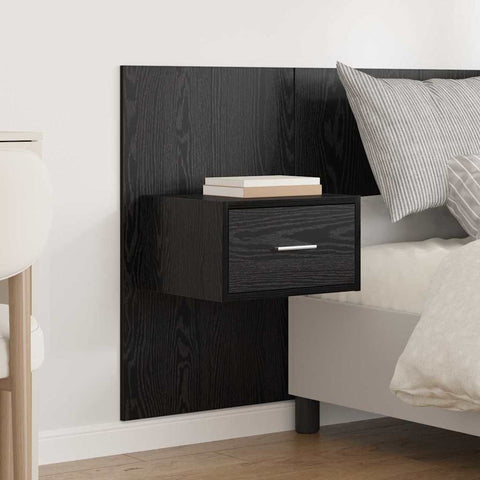 vidaXL Bed Headboard with Cabinets 3 pcs Black Oak Engineered Wood