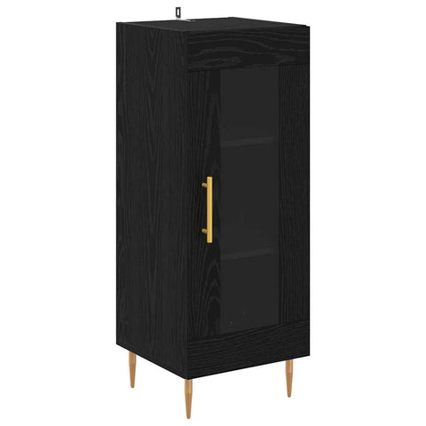 vidaXL Highboard Black Oak 34.5 x 34 x 180 cm Engineered Wood