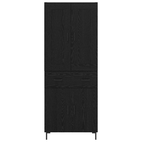 vidaXL Highboard Black Oak 69.5 x 34 x 180 cm Engineered Wood
