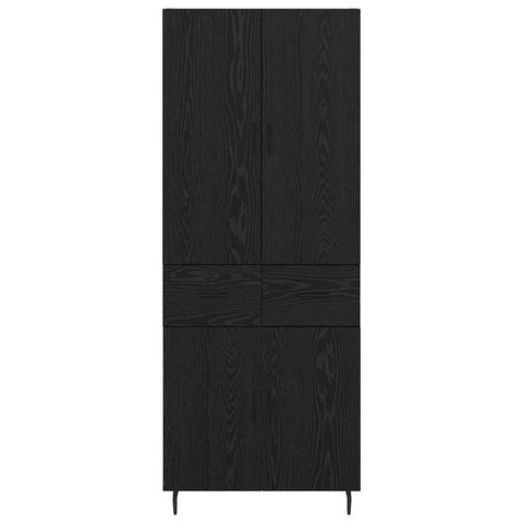 vidaXL Highboard 2 pcs Black oak 69.5 x 34 x 180 cm Engineered Wood