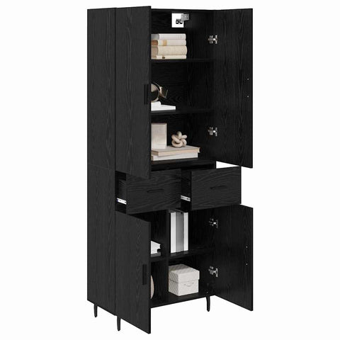 vidaXL Highboard 2 pcs Black oak 69.5 x 34 x 180 cm Engineered Wood