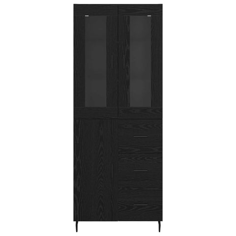 vidaXL Highboard Black Oak 69.5 x 34 x 180 cm Engineered Wood