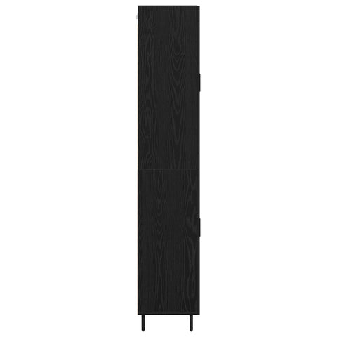 vidaXL Highboard Black Oak 69.5 x 34 x 180 cm Engineered Wood