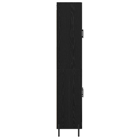 vidaXL Highboard Black Oak 69.5 x 34 x 180 cm Engineered Wood