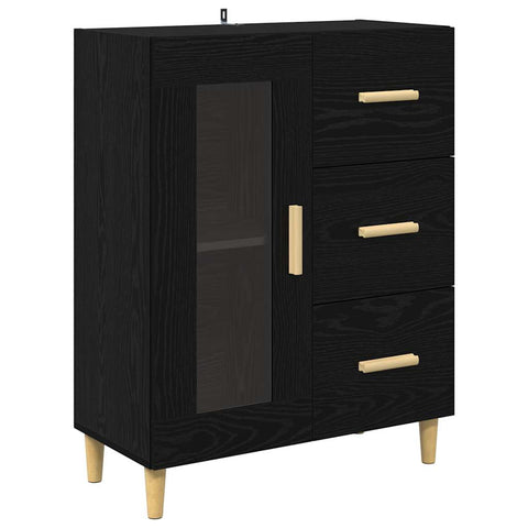 vidaXL Highboard 2 pcs Black Oak 69.5 x 34 x 180 cm Engineered Wood