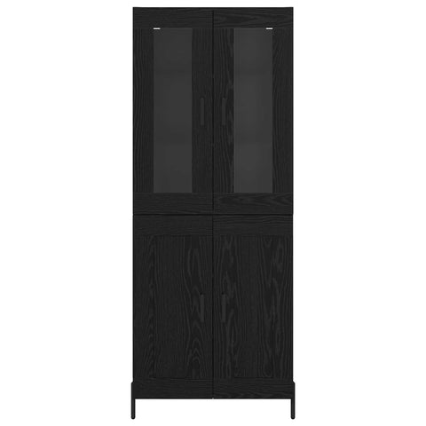 vidaXL Highboard Black Oak 69.5 x 34 x 180 cm Engineered Wood