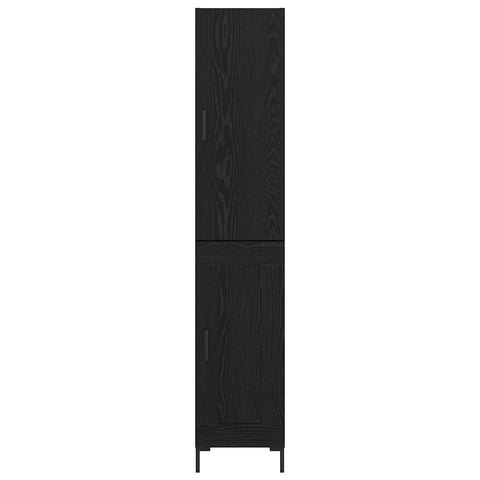 vidaXL Highboard Wall-mounted 2 pcs Black Oak Engineered Wood