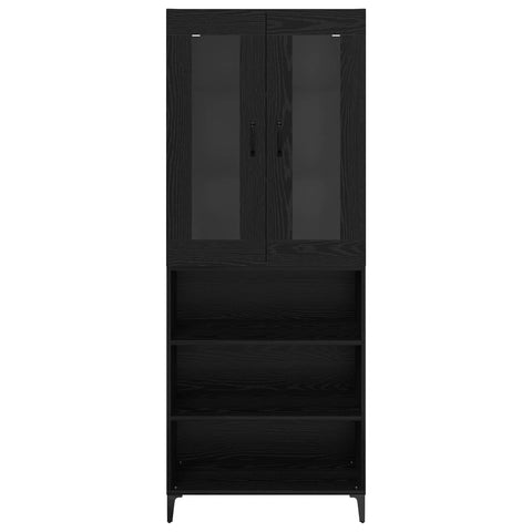 vidaXL Highboard Black Oak 69.5 x 34 x 180 cm Engineered Wood