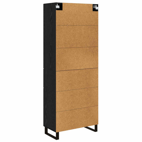 vidaXL Highboard Black Oak 69.5 x 34 x 180 cm Engineered Wood