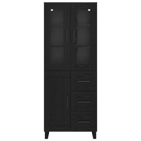 vidaXL Highboard Black Oak 69.5 x 34 x 180 cm Engineered Wood