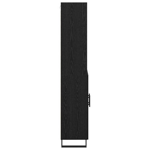 vidaXL Highboard Wall-mounted 2 pcs Black Oak Engineered Wood