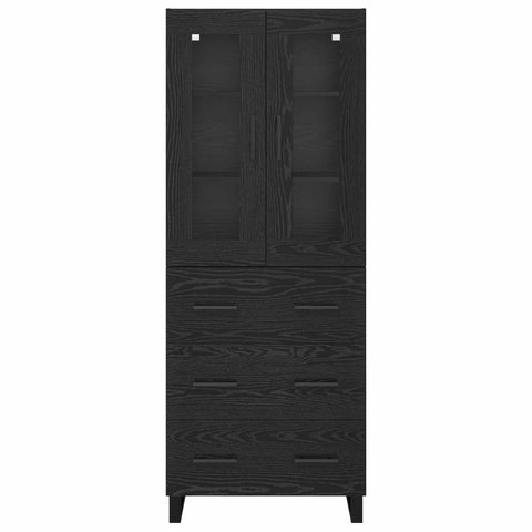 vidaXL Highboard Black Oak 69.5 x 34 x 180 cm Engineered Wood