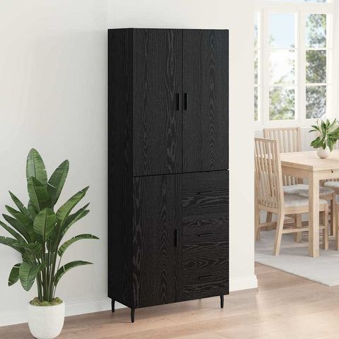 vidaXL Highboard 2 pcs Black oak 69.5 x 34 x 180 cm Engineered Wood