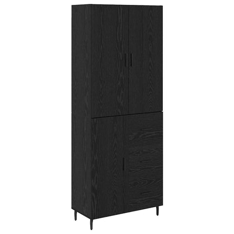 vidaXL Highboard 2 pcs Black oak 69.5 x 34 x 180 cm Engineered Wood