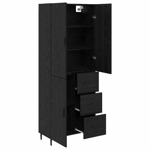 vidaXL Highboard 2 pcs Black oak 69.5 x 34 x 180 cm Engineered Wood