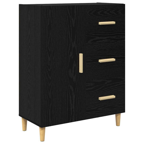 vidaXL Highboard Wall-mounted 2 pcs Black Oak Engineered Wood