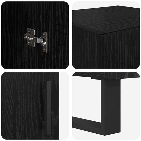 vidaXL Highboard Black Oak 69.5 x 34 x 180 cm Engineered Wood