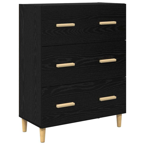 vidaXL Highboard Wall-mounted 2 pcs Black Oak Engineered Wood