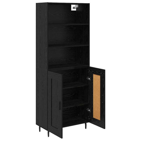 vidaXL Highboard 2 pcs Black Oak 69.5 x 34 x 180 cm Engineered Wood
