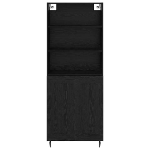 vidaXL Highboard 2 pcs Black Oak 69.5 x 34 x 180 cm Engineered Wood