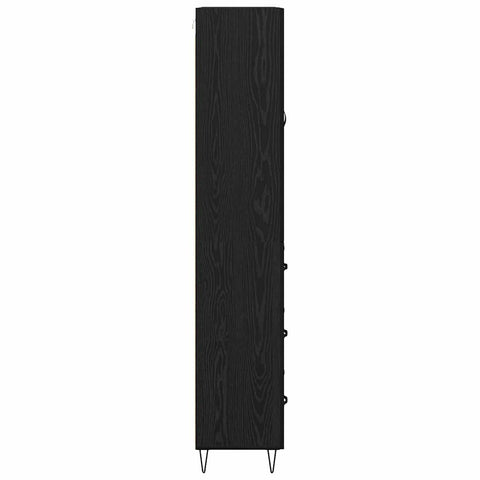 vidaXL Highboard Wall-mounted 2 pcs Black Oak Engineered Wood