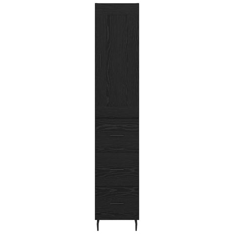vidaXL Highboard Black Oak 34.5 x 34 x 180 cm Engineered Wood