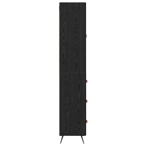 vidaXL Highboard Black Oak 69.5 x 34 x 180 cm Engineered Wood