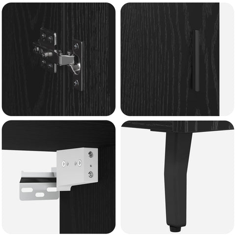 vidaXL Highboard Black Oak 69.5 x 34 x 180 cm Engineered Wood