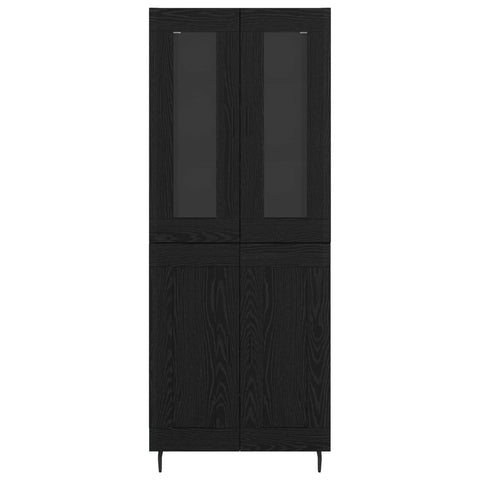 vidaXL Highboard Black Oak 69.5 x 34 x 180 cm Engineered Wood
