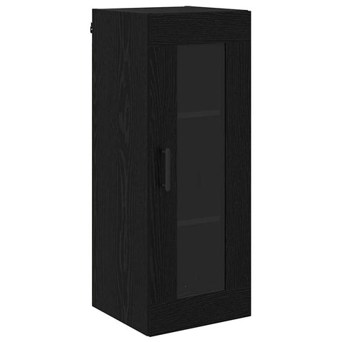 vidaXL Highboard Black Oak 34.5 x 34 x 180 cm Engineered Wood