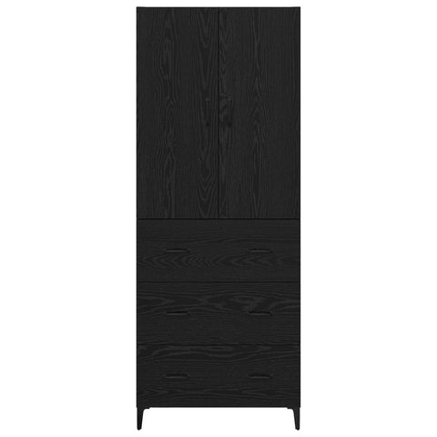 vidaXL Highboard Black Oak 69.5 x 34 x 180 cm Engineered Wood