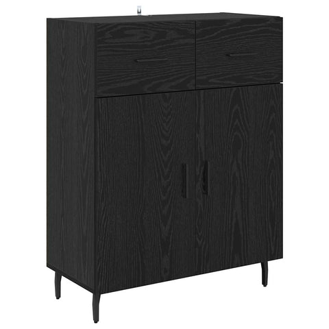 vidaXL Highboard 2 pcs Black Oak 69.5 x 34 x 180 cm Engineered Wood