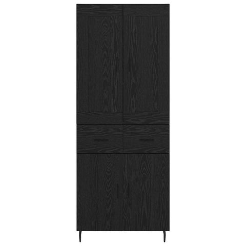 vidaXL Highboard 2 pcs Black Oak 69.5 x 34 x 180 cm Engineered Wood