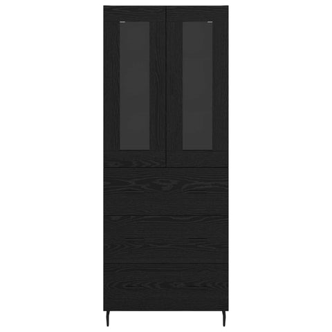 vidaXL Highboard Black Oak 69.5 x 34 x 180 cm Engineered Wood