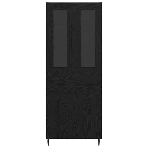 vidaXL Highboard Black Oak 69.5 x 34 x 180 cm Engineered Wood