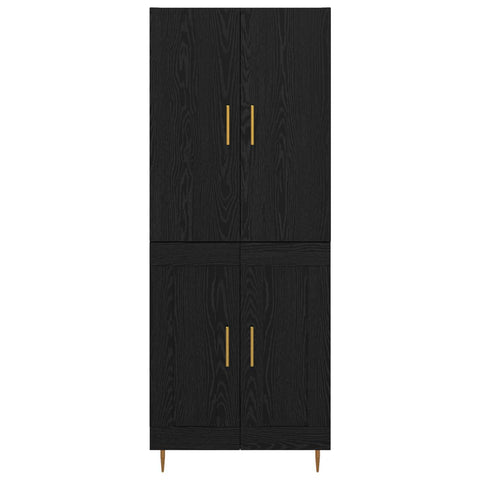 vidaXL Highboard Black Oak 69.5 x 34 x 180 cm Engineered Wood