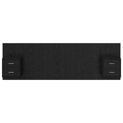 vidaXL Bed Headboard with Cabinets 3 pcs Black Oak Engineered Wood