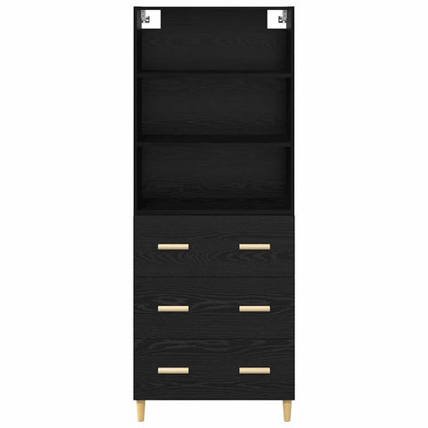 vidaXL Highboard 2 pcs Black Oak 69.5 x 34 x 180 cm Engineered Wood