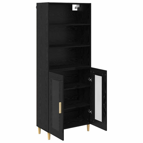 vidaXL Highboard 2 pcs Black Oak 69.5 x 34 x 180 cm Engineered Wood