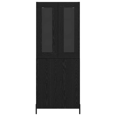 vidaXL Highboard Black Oak 69.5 x 34 x 180 cm Engineered Wood